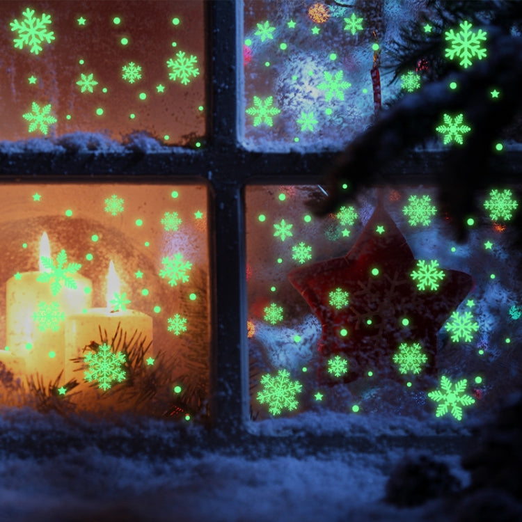 5 set di adesivi decorativi natalizi luminosi fluorescenti con fiocchi di neve, stile:, BQ028 With Glue, BQ028 Static Electricity, BQ028 Enhanced  Static Electricity, BQ029 Enhanced  Static Electricity