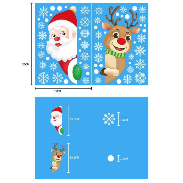 5 set di adesivi per griglia per finestra di Natale Decorazione per finestra in vetro alce di Babbo Natale, XC008, XC009, BQ027
