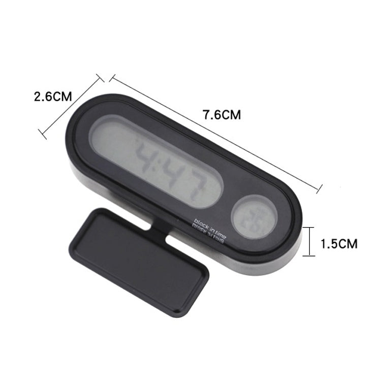 K02 Orologio elettronico per auto Misuratore di temperatura Luce notturna LED Misuratore di tempo di temperatura, 2 in 1 Black Blue Light