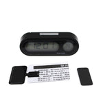 K02 Orologio elettronico per auto Misuratore di temperatura Luce notturna LED Misuratore di tempo di temperatura, 2 in 1 Black Blue Light