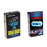 K02 Orologio elettronico per auto Misuratore di temperatura Luce notturna LED Misuratore di tempo di temperatura, 2 in 1 Black Blue Light