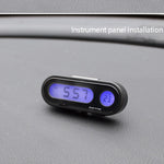 K02 Orologio elettronico per auto Misuratore di temperatura Luce notturna LED Misuratore di tempo di temperatura, 2 in 1 Black Blue Light