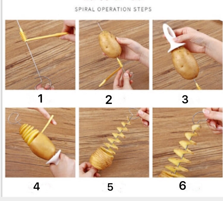 2 pz Tornado affettatrice a spirale per patate affettatrice per patatine fritte strumenti di cottura, Potato Spiral Cutter