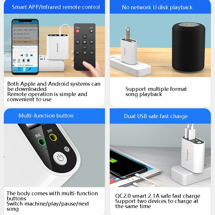 Telecomando RAYEE K8 Bluetooth 5.0 ricevitore e trasmettitore