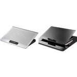 ICE COOREL Ventola del radiatore in lega di alluminio per laptop Staffa di raffreddamento per notebook silenziosa, Space Silver, Tungsten Gold Black, Six-Fan Space Silver, Six-Fan Tungsten Gold Black