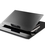 ICE COOREL Ventola del radiatore in lega di alluminio per laptop Staffa di raffreddamento per notebook silenziosa, Space Silver, Tungsten Gold Black, Six-Fan Space Silver, Six-Fan Tungsten Gold Black