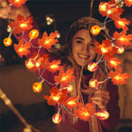 Luci della stringa della lanterna della zucca dell'acero Luci della decorazione della stanza del partito del giardino di ringraziamento di Halloween, 1.5m 10 LEDs, 3m 20 LEDs, 6m 40 LEDs