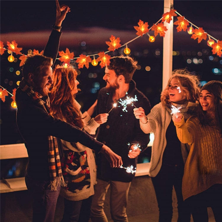 Luci della stringa della lanterna della zucca dell'acero Luci della decorazione della stanza del partito del giardino di ringraziamento di Halloween, 1.5m 10 LEDs, 3m 20 LEDs, 6m 40 LEDs