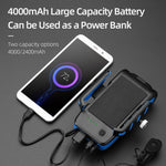 BG-2021 Luce anteriore per bicicletta 4 in 1 Supporto per telefono cellulare Luce per clacson Luce anteriore per mountain bike, 2400 MAH Black, 2400 MAH Red, 2400 MAH Blue, 4000 MAH Black, 4000 MAH Red, 4000 MAH Blue