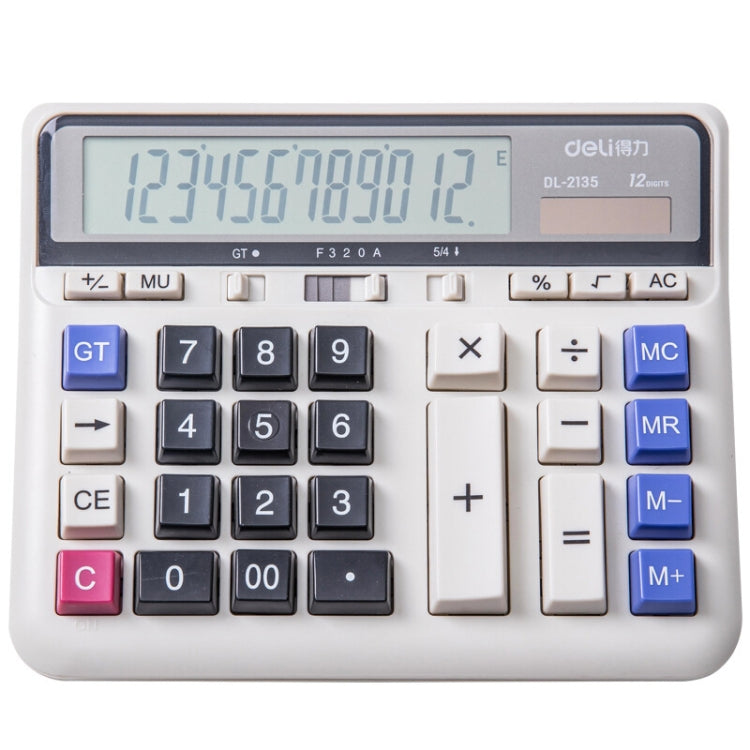 Deli 2135 Computer Tastiera Calcolatrice Pulsante grande Banca Ufficio Finanza Contabilità Calcolatrice solare, 2135