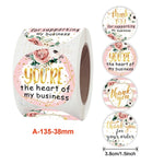 5 PCS Rotolo di adesivi floreali di ringraziamento Adesivi per la decorazione della festa nuziale, 3.8cm / 1.5 Inch