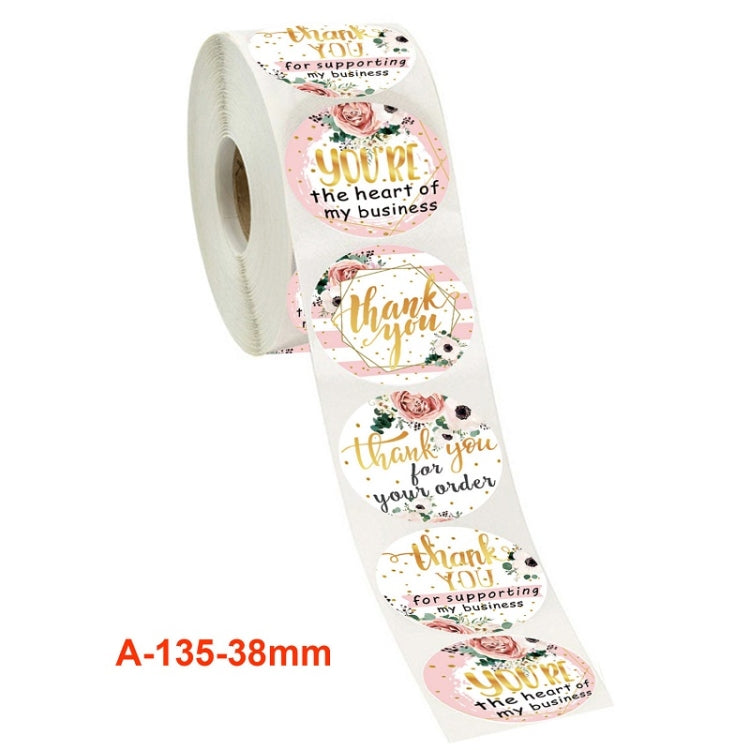 5 PCS Rotolo di adesivi floreali di ringraziamento Adesivi per la decorazione della festa nuziale, 3.8cm / 1.5 Inch