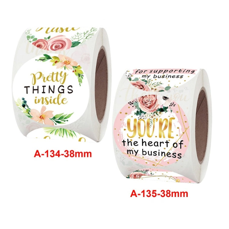 5 PCS Rotolo di adesivi floreali di ringraziamento Adesivi per la decorazione della festa nuziale, 3.8cm / 1.5 Inch