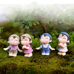 4 PCS Ragazzi e ragazze Micro ornamenti paesaggistici Decorazioni per la casa dei giocattoli, consegna in stile casuale, 4 PCS Boys and Girls House Decorations