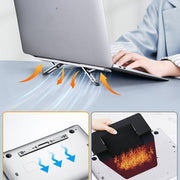 Oatsbasf K01 Supporto per laptop pieghevole con radiatore in lega di alluminio regolabile con base rialzata per desktop