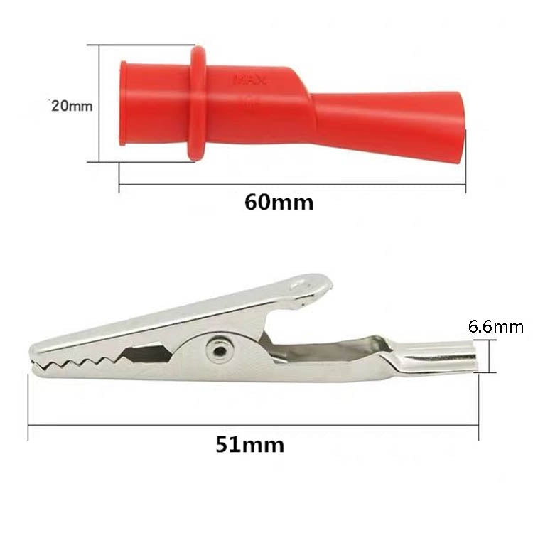 10 paia clip coccodrillo per multimetro con guaina PVC