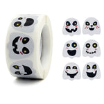 10 pezzi adesivi emoji fantasma di Halloween decorazione regalo per bambini adesivi sigillanti per alimenti, 25x25mm
