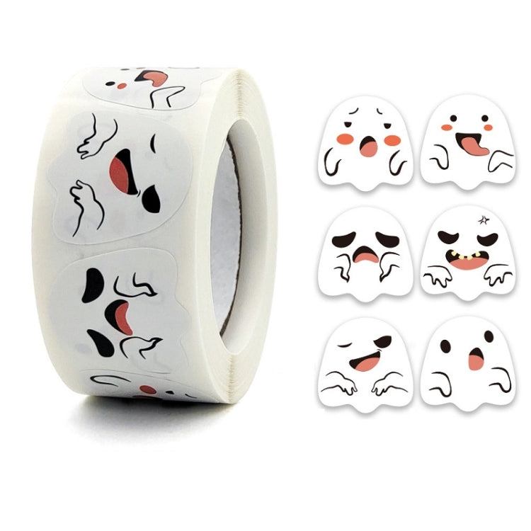 10 pezzi adesivi emoji fantasma di Halloween decorazione regalo per bambini adesivi sigillanti per alimenti, 25x25mm