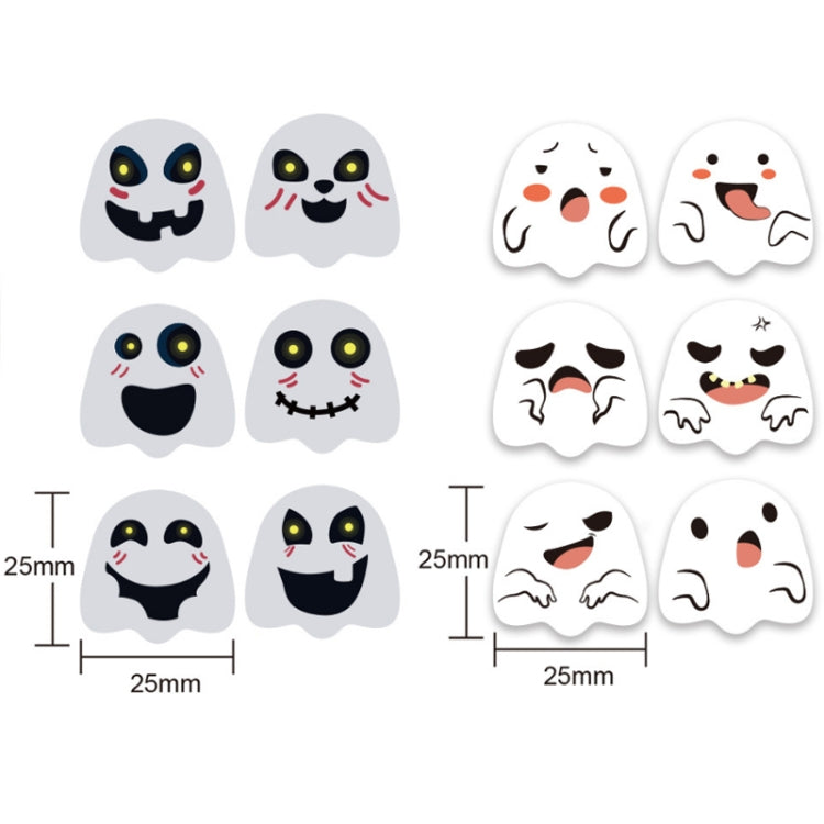 10 pezzi adesivi emoji fantasma di Halloween decorazione regalo per bambini adesivi sigillanti per alimenti, 25x25mm