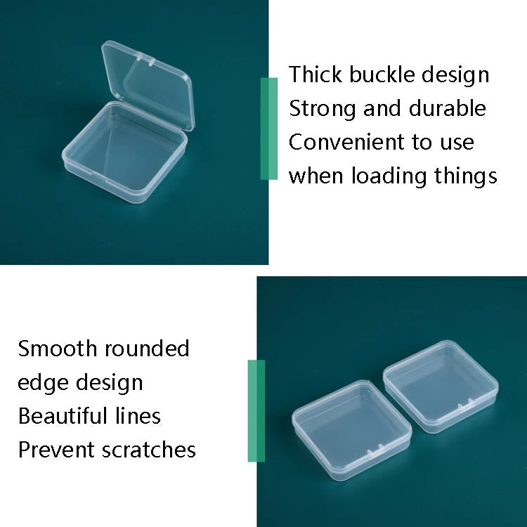 Scatola di plastica quadrata da 20 pezzi con coperchio Scatola di immagazzinaggio trasparente Scatola degli attrezzi per parti in PP Scatola per accessori per componenti elettronici, 20 PCS Square