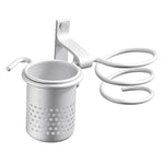 Porta asciugacapelli Space in alluminio dorato, With Barrel (Silver), With Barrel (Gold), With Double Barrel, With Toothbrush Holder