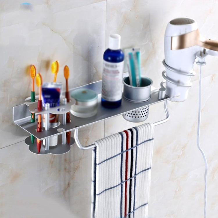 Porta asciugacapelli Space in alluminio dorato, With Barrel (Silver), With Barrel (Gold), With Double Barrel, With Toothbrush Holder