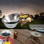 Campingmoon S220 Ciotola portatile da esterno in acciaio inossidabile addensato Posate multiuso da campeggio