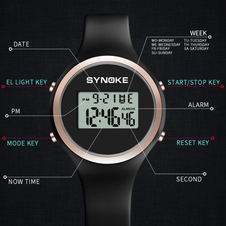 SYNOKE 9108 Orologio elettronico con cinturino in silicone per studenti
