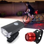 Set di fanali posteriori per fari posteriori per bicicletta impermeabili tramite USB, lampada ricaricabile tramite USB, Single Headlight (Black), Headlight + Taillight (Black)