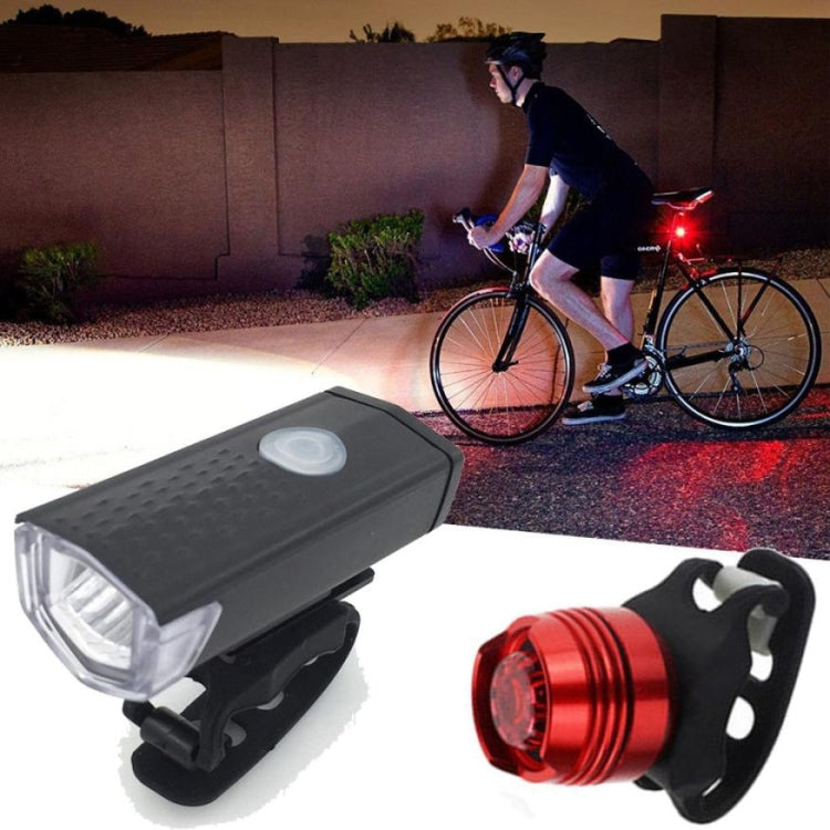 Set di fanali posteriori per fari posteriori per bicicletta impermeabili tramite USB, lampada ricaricabile tramite USB, Single Headlight (Black), Headlight + Taillight (Black)