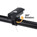 Set di fanali posteriori per fari posteriori per bicicletta impermeabili tramite USB, lampada ricaricabile tramite USB, Single Headlight (Black), Headlight + Taillight (Black)