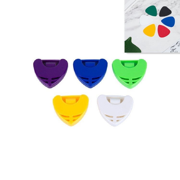 Scatola portaoggetti in ABS da 100 pezzi per plettro per chitarra, consegna a colori casuale, Heart-shaped Pick Box, Large Triangular Pick Box
