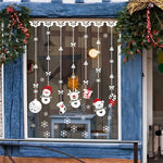 2 set di ornamenti natalizi per pupazzi di neve in vetro per porte e finestre, Snowman Sticker