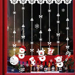 2 set di ornamenti natalizi per pupazzi di neve in vetro per porte e finestre, Snowman Sticker