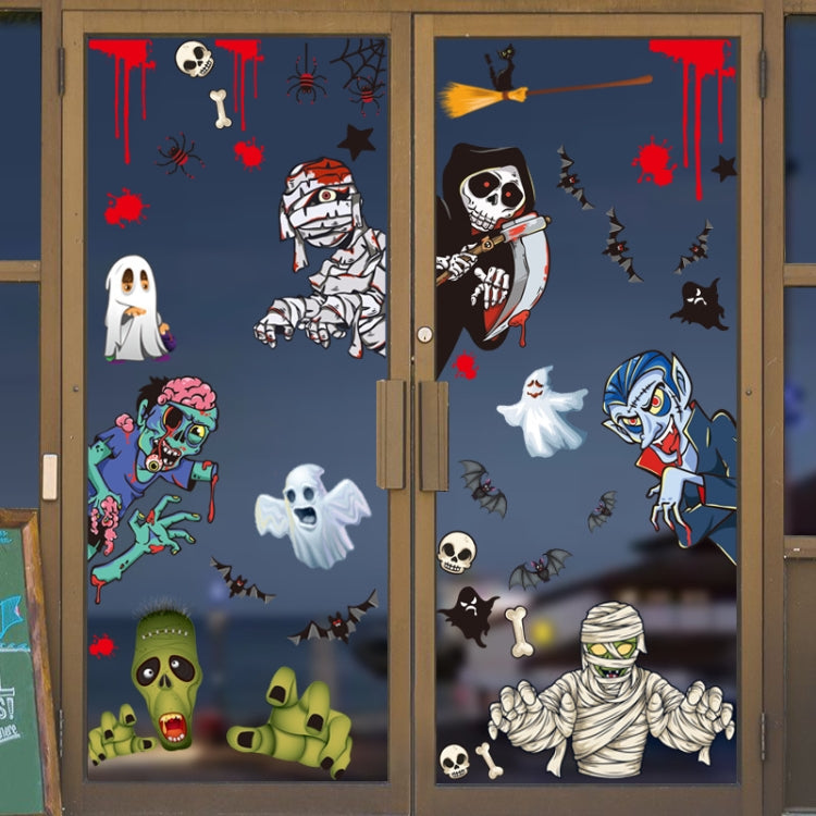 3 set adesivi decorazione di Halloween zucca lampada adesivi elettrostatici fantasma ragno, stile:, BQ040ABCD-45-46-47-48, BQ040ABCD-50-51, BQ041-42-43-44, BQ41-42-43-44-47-48, BQ049 + 050 + 052, BQ049 + 50 + 51 + (52 x 2), BQ049-51-52