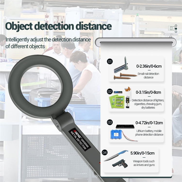 ANENG DM3004 Rilevatore di metalli portatile Stazione di sensibilità ad alta precisione Rilevatore di scansione per il rilevamento dell'aeroporto, Without  Battery