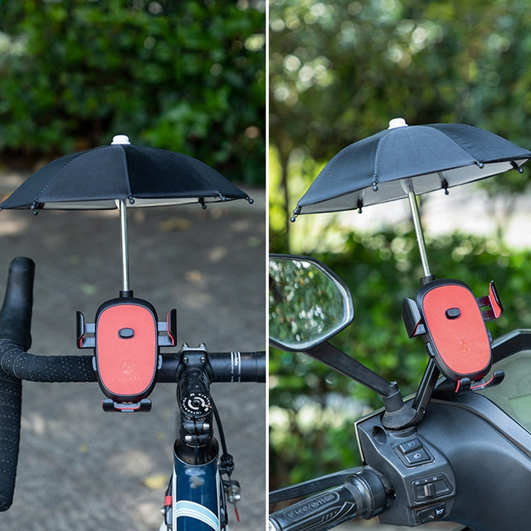 CYCLINGBOX BG-2935 Supporto per telefono cellulare per bicicletta con telaio per telefono cellulare per auto elettrica con navigazione impermeabile per ombrello, stile:, Handlebar Installation (Black), Handlebar Installation (Red)                      ...