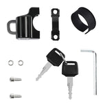 2 PCS Blocco casco per auto elettrica Antifurto Blocco multifunzione fisso Maniglia per bicicletta Blocco antifurto per casco fisso, Helmet Lock, Helmet Lock + Reminder Rope