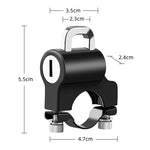 2 PCS Blocco casco per auto elettrica Antifurto Blocco multifunzione fisso Maniglia per bicicletta Blocco antifurto per casco fisso, Helmet Lock, Helmet Lock + Reminder Rope