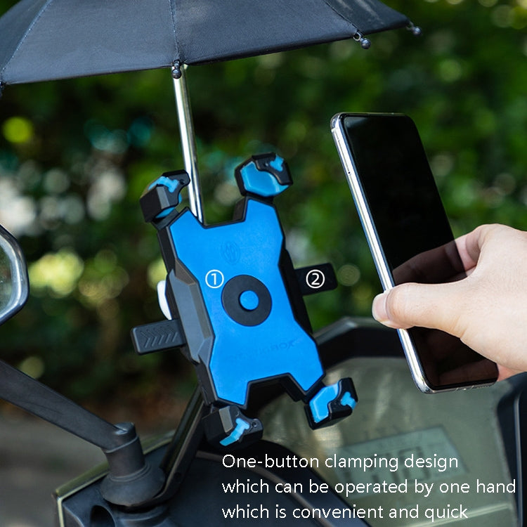 CYCLINGBOX Supporto per telefono cellulare per bicicletta con telaio per telefono cellulare Parasol Rider, stile:, Handlebar Installation (Black), Handlebar Installation (Red), Handlebar Installation (Yellow), Handlebar Installation (Bue)              ...