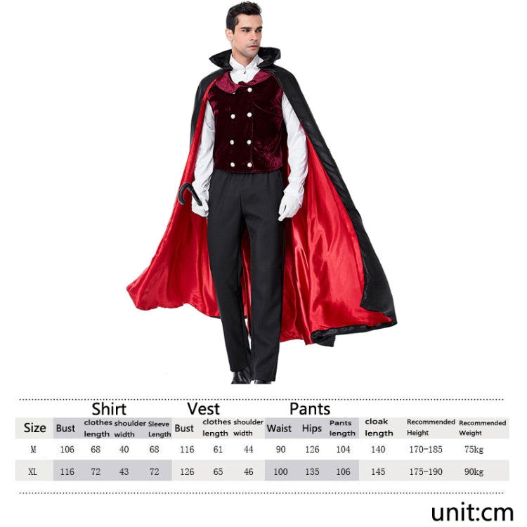 PS6831 Costume da vampiro di Halloween Costume da trascinamento degli uomini del castello, M, XL