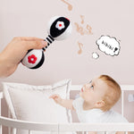 TOLOLO 1 paio Baby Vision Training Early Educational Toy Neonato Chasing Martello di sabbia in bianco e nero Manubri Sonaglio per bambini, T168263-2
