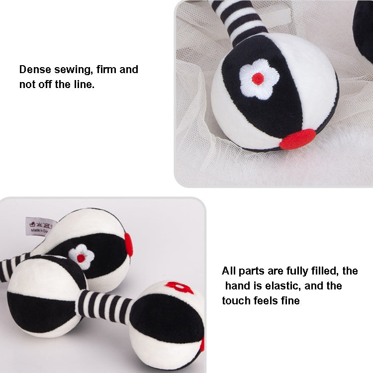 TOLOLO 1 paio Baby Vision Training Early Educational Toy Neonato Chasing Martello di sabbia in bianco e nero Manubri Sonaglio per bambini, T168263-2