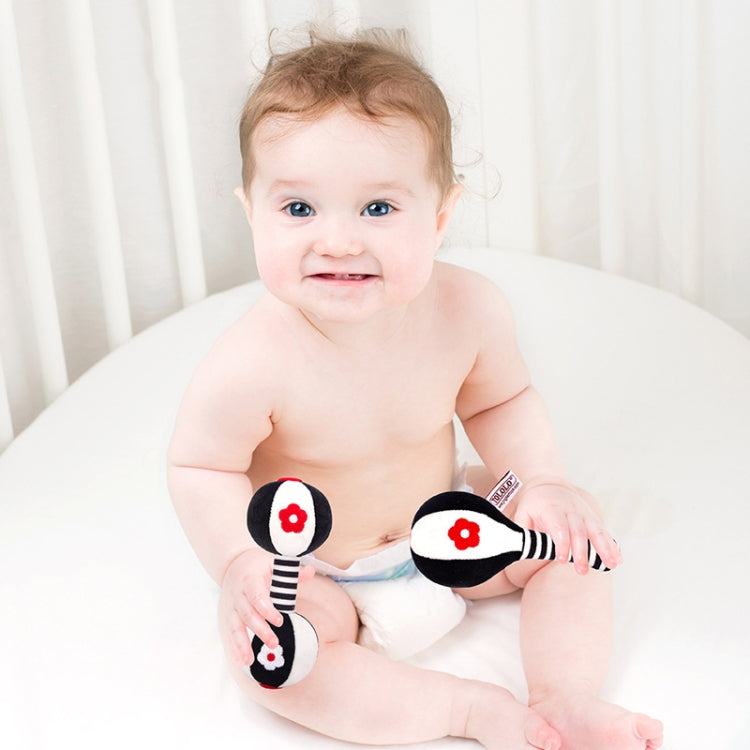 TOLOLO 1 paio Baby Vision Training Early Educational Toy Neonato Chasing Martello di sabbia in bianco e nero Manubri Sonaglio per bambini, T168263-2