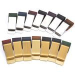 Portapenne in metallo con clip per penna in pelle per notebook vintage da 3 pezzi, stile:, Stainless Steel, Brass