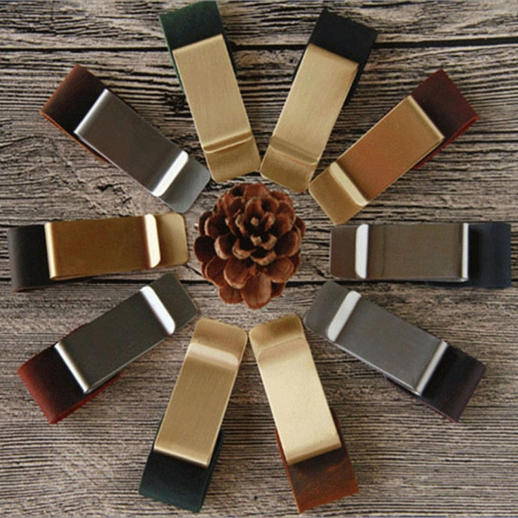 Portapenne in metallo con clip per penna in pelle per notebook vintage da 3 pezzi, stile:, Stainless Steel, Brass