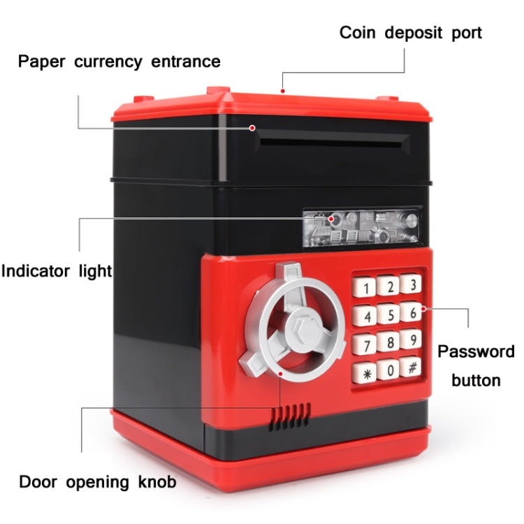 Cassetta di sicurezza con password Giocattolo automatico per bancomat per bambini, Black Red, White Blue, White Pink, Tyrant Gold, Silver, Red, Blue White, White Red, Rose Red, Panda, Reddish Black, Green, Red&Black