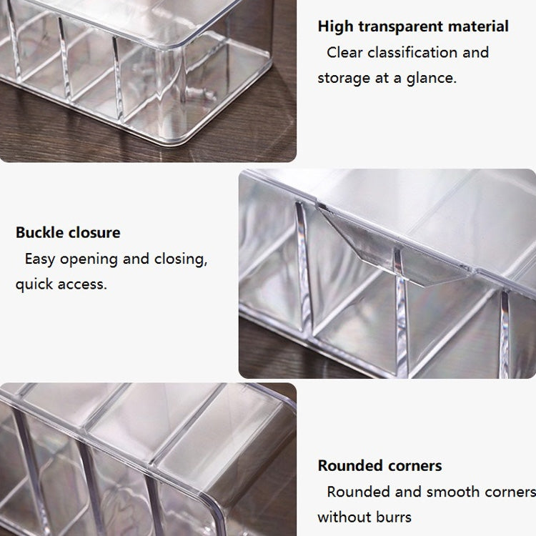 2 PCS Dust Storage Line Box Hub Finishing Box Desktop Data Cable Storage Box, Specifica:, 8 Grid Basic, 8 Grid Increase, 8 Grid Increase With Cover