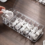 2 PCS Dust Storage Line Box Hub Finishing Box Desktop Data Cable Storage Box, Specifica:, 8 Grid Basic, 8 Grid Increase, 8 Grid Increase With Cover