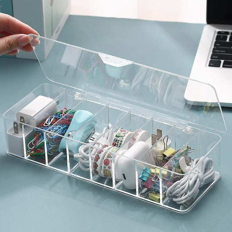 2 PCS Dust Storage Line Box Hub Finishing Box Desktop Data Cable Storage Box, Specifica:, 8 Grid Basic, 8 Grid Increase, 8 Grid Increase With Cover